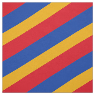 Tecido Teste padrão listrado vermelho, azul e amarelo