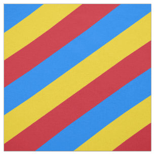 Tecido Teste padrão listrado vermelho, azul e amarelo