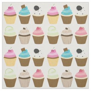 Tecido Teste padrão lunático dos cupcakes