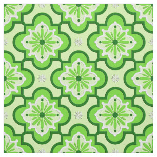 Tecido Teste padrão marroquino do azulejo - verde limão
