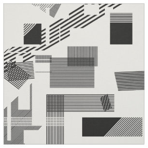 Tecido Teste padrão moderno branco preto abstrato da