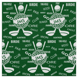 Tecido Teste padrão Monogrammed para o jogador de golfe