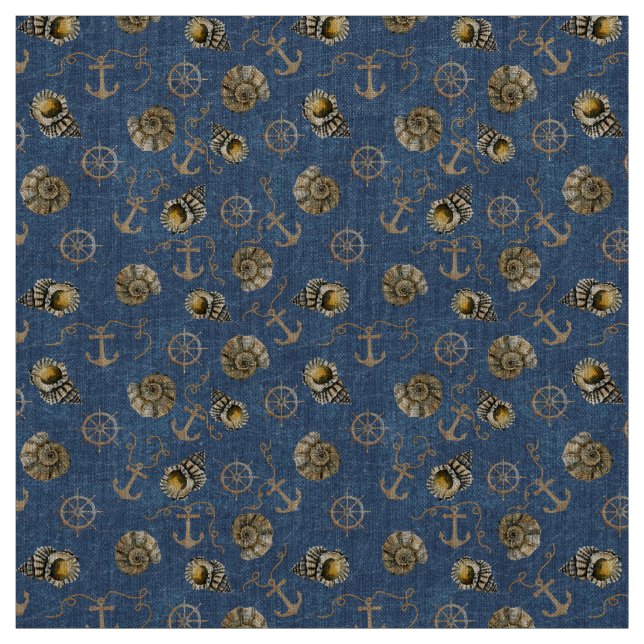 Tecido teste padrão náutico azul (Modelo)