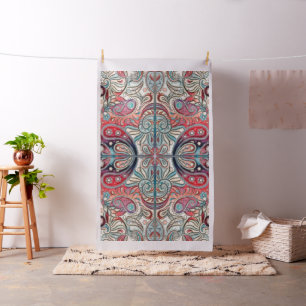 Tecido Teste padrão oriental II da aguarela + suas ideia