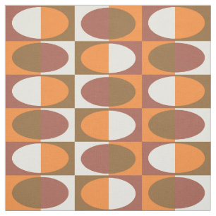 Tecido Teste padrão oval 1 do MidCentury retro