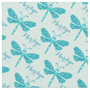 Tecido Teste padrão personalizado da tinta da libélula 