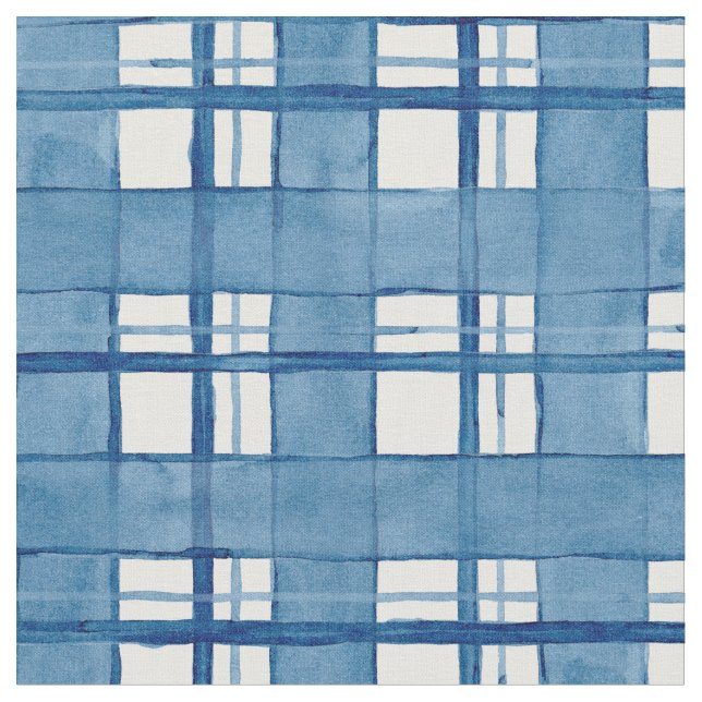 Tecido Teste padrão pintado mão da xadrez da aguarela (Detalhe)