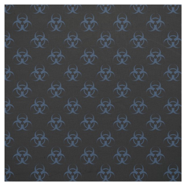 Tecido Teste padrão preto e azul do símbolo do Biohazard (Modelo)