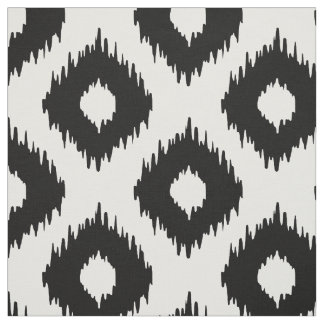 Tecido Teste padrão preto e branco de Ikat