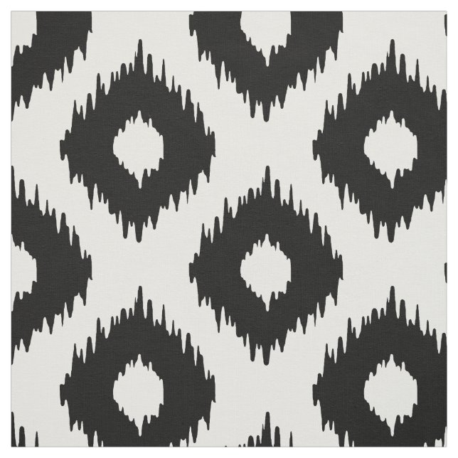 Tecido Teste padrão preto e branco de Ikat (Modelo)