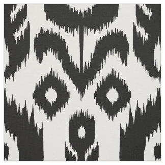 Tecido Teste padrão preto e branco de Ikat
