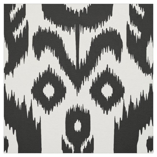 Tecido Teste padrão preto e branco de Ikat (Modelo)