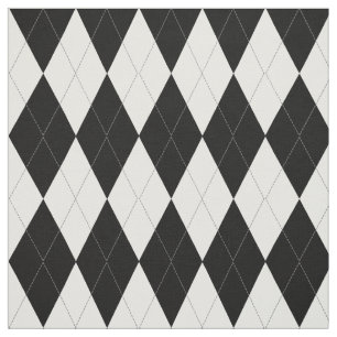 Tecido Teste padrão preto e branco elegante de Argyle