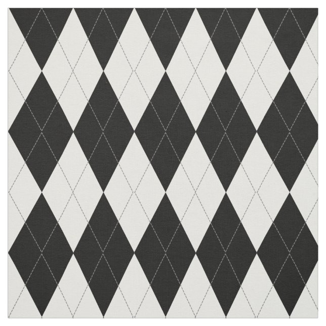 Tecido Teste padrão preto e branco elegante de Argyle (Modelo)