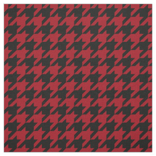 Tecido Teste padrão preto vermelho #2M de Houndstooth do