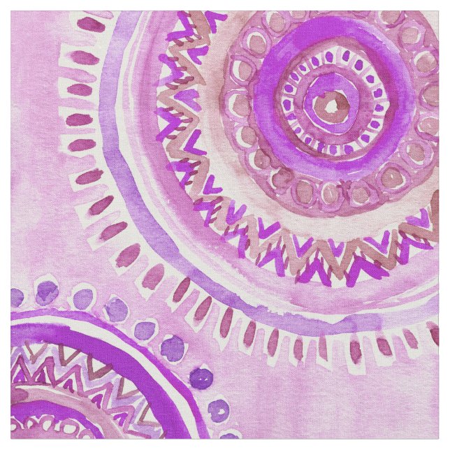 Tecido Teste padrão roxo da aguarela de Boho do MINDSET (Detalhe)