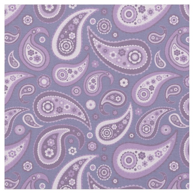 Tecido Teste padrão roxo retro de Paisley (Detalhe)