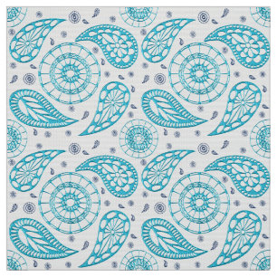 Tecido Teste padrão sem emenda azul de Paisley