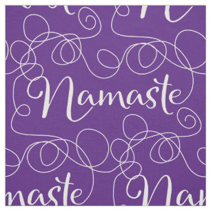 Tecido Teste padrão sem emenda branco de NAMASTE com