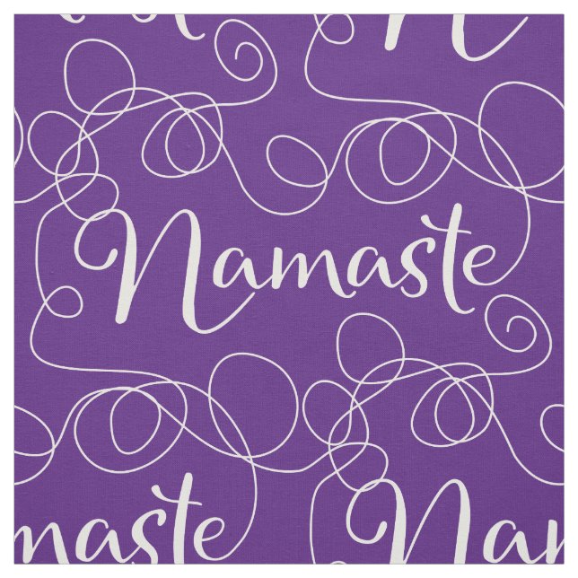 Tecido Teste padrão sem emenda branco de NAMASTE com (Modelo)