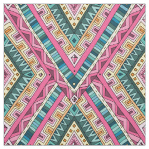 Tecido Teste padrão tribal abstrato colorido brilhante d