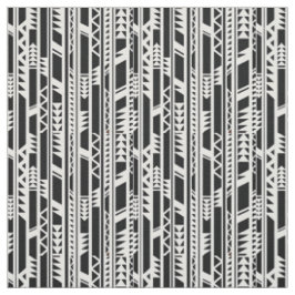 Tecido Teste padrão tribal preto e branco