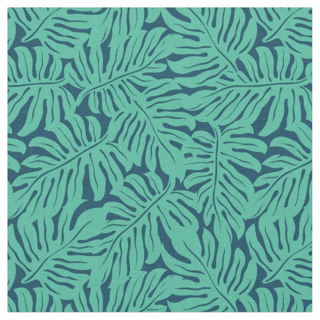 Tecido Teste padrão tropical da folha de Monstera (Detalhe)
