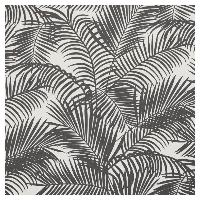 Tecido Teste padrão tropical preto moderno das palmeiras (Modelo)