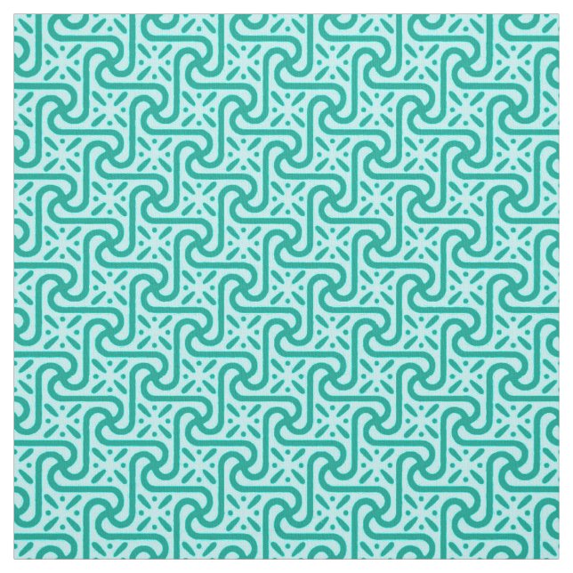 Tecido Teste padrão, turquesa e aqua egípcios do azulejo (Modelo)