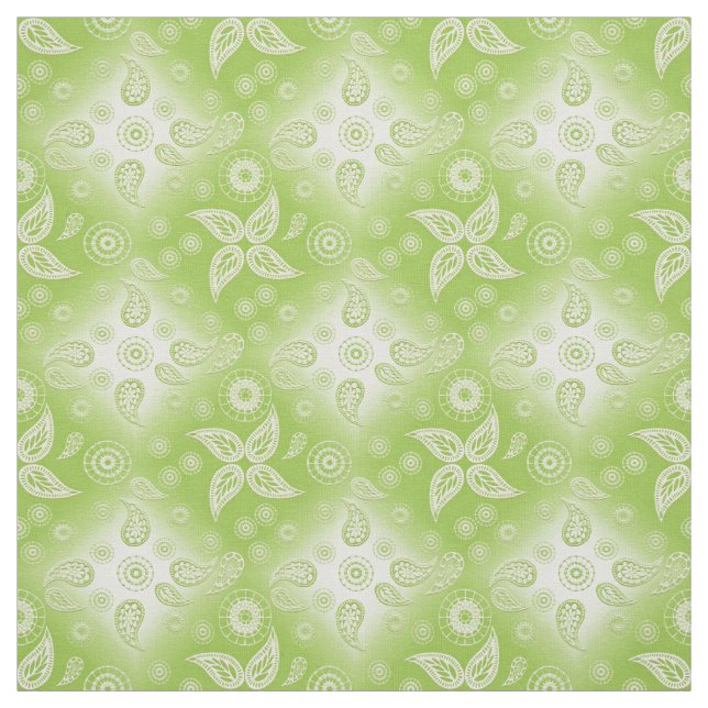 Tecido Teste padrão verde do verão de Paisley (Modelo)