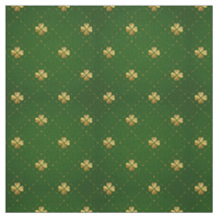 Tecido Teste padrão verde dourado do trevo