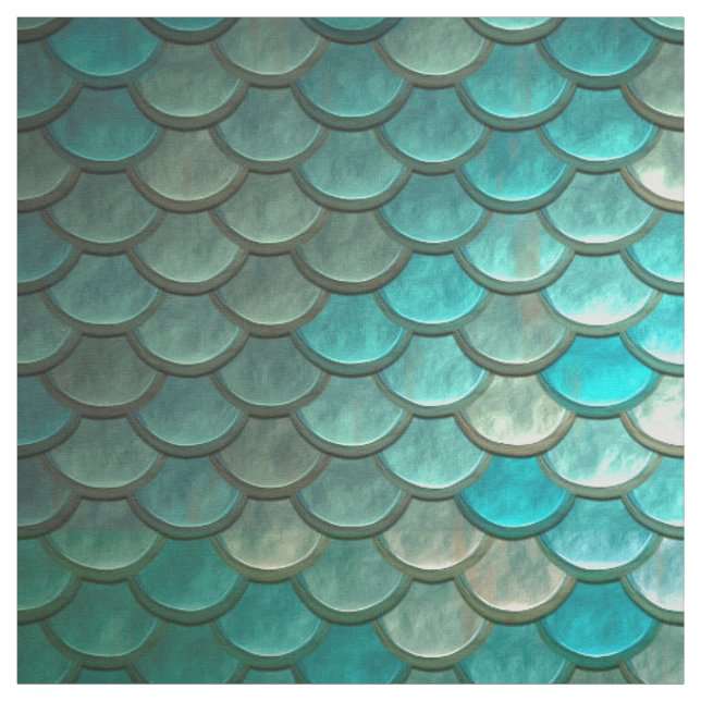 Tecido Teste padrão verde Minty das escalas de peixes da (Modelo)
