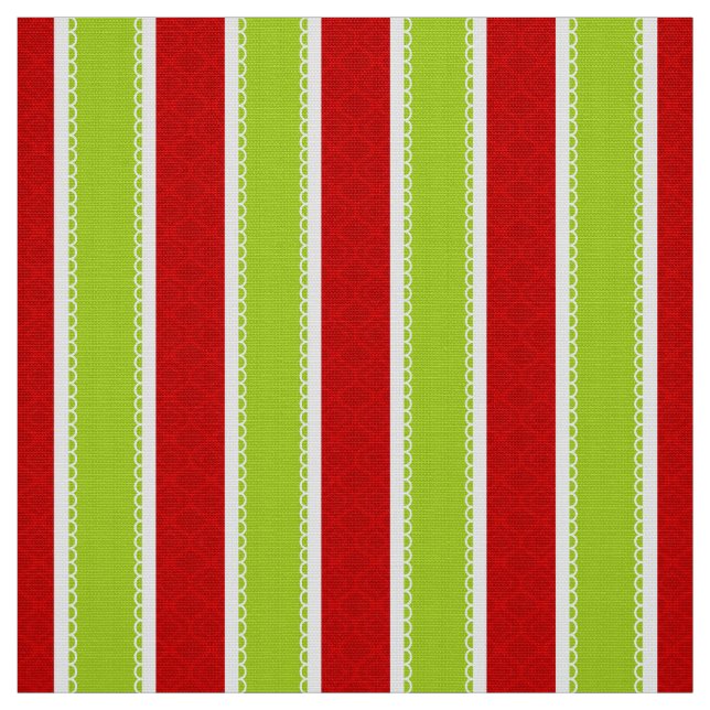 Tecido Teste padrão verde & vermelho do feriado do Natal (Modelo)
