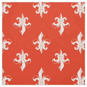 Tecido Teste padrão vermelho da flor de lis