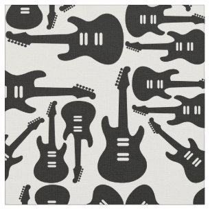 Tecido Testemunha de Preto e Branco de Guitarras Elétric