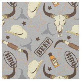 Tecido Texas Longhorn Skulls and Stetsons CHURRASCO paten
