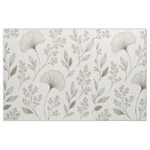 Têxtil Botânicos Sussurrantes | Floral Oliva Ginkg