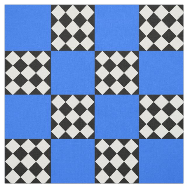 Tecido Têxtil branco-preto azul de forma quadrada de Harl (Modelo)