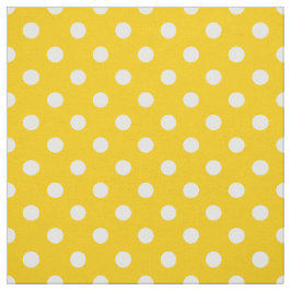Tecido Têxtil de Bolinhas brancas amarelas