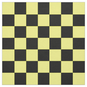 Tecido Têxtil de padrão do verificador preto amarelo