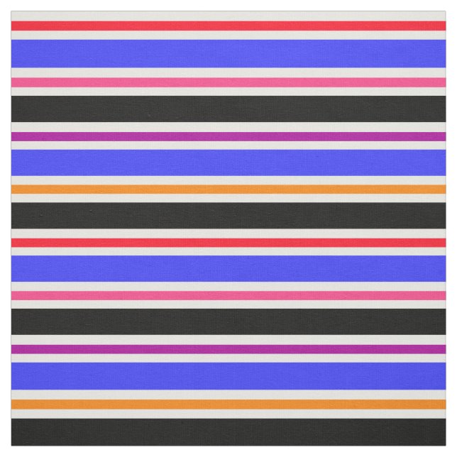 Tecido Têxtil de stripes multicolorido azul preto (Modelo)