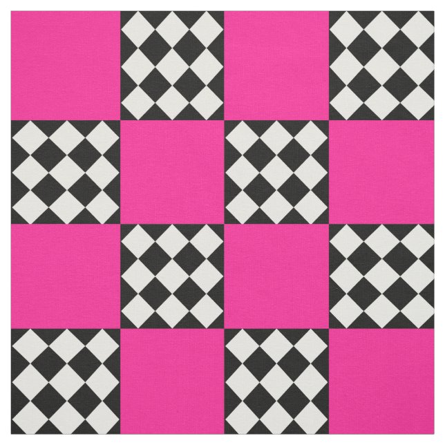 Tecido Têxtil em Forma Quadrada de Harlequin Preto Cor-de (Modelo)