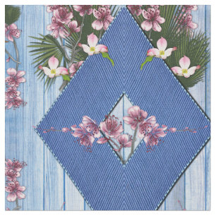 Tecido Textura azul clara de madeira — ribagem azul e flo
