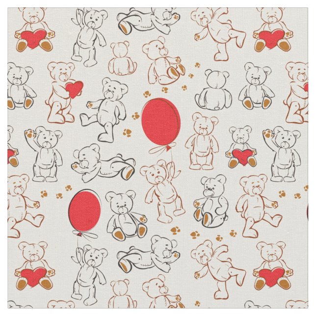 Tecido Textura com ursos de ursinho (Detalhe)