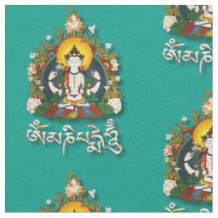 Tecido Tibetano do zumbido de Buddha Amitabha OM Mani