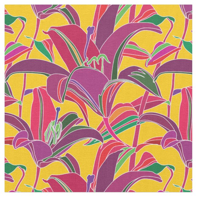 Tecido Tiger Lily Floral Pattern (Detalhe)