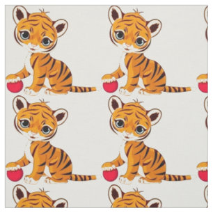 Tecido Tigre Cub com bola