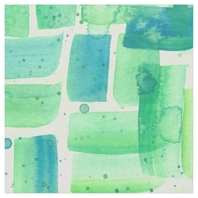 Tecido Tijolos Verdes de Aquarela (Detalhe)
