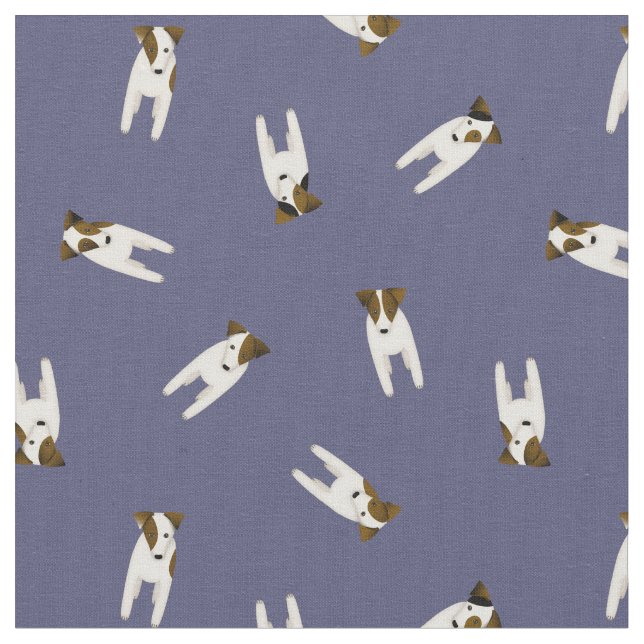 Tecido Tiny Jack Russell Terrier cachorros azuis ou QUALQ (Detalhe)