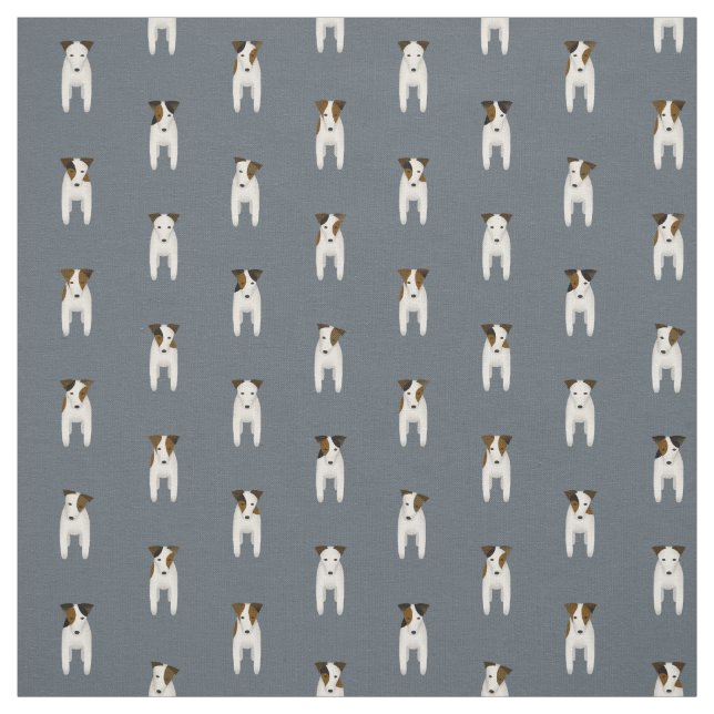Tecido Tiny terriers Jack Russells, ardósia de padrão (Modelo)